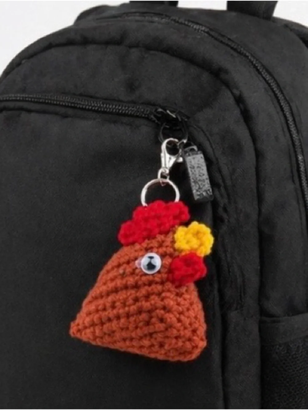 Handmade Crochet Chicken Keychain animal charm 1.5 inch for keys, bagpack purse